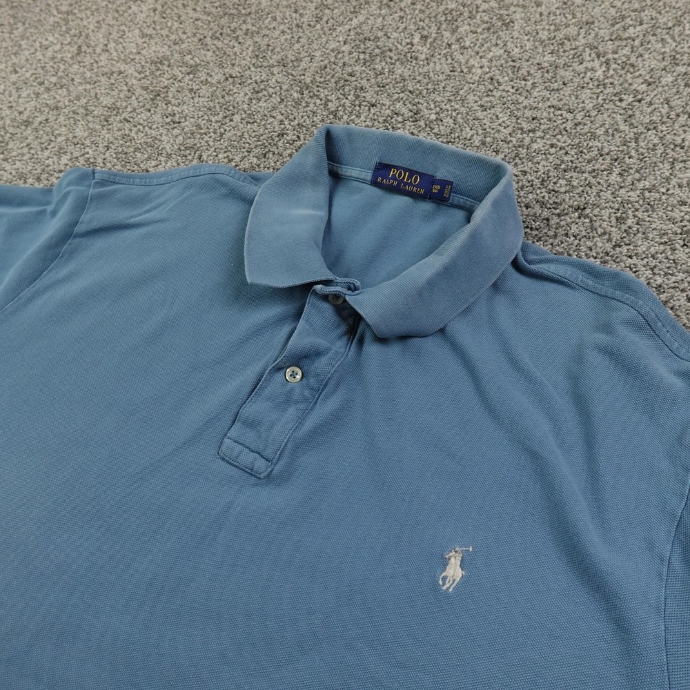 Ralph Lauren Polo Shirt Mens 3XB Blue Pique Pony Golf Short Sleeve Casual Preppy